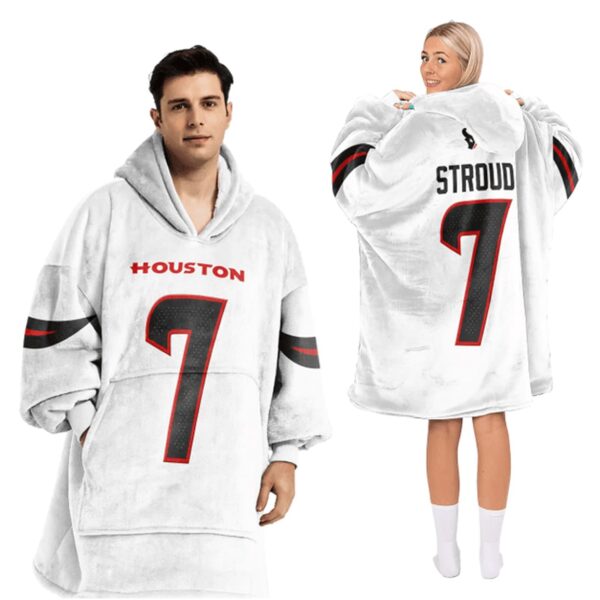 Texans Football C J Stroud 7 Unisex Blanket Hoodie