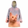 Thinking Cat Blanket Hoodie