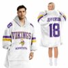 Vikings 18 Jeffersun Football Blanket Hoodie