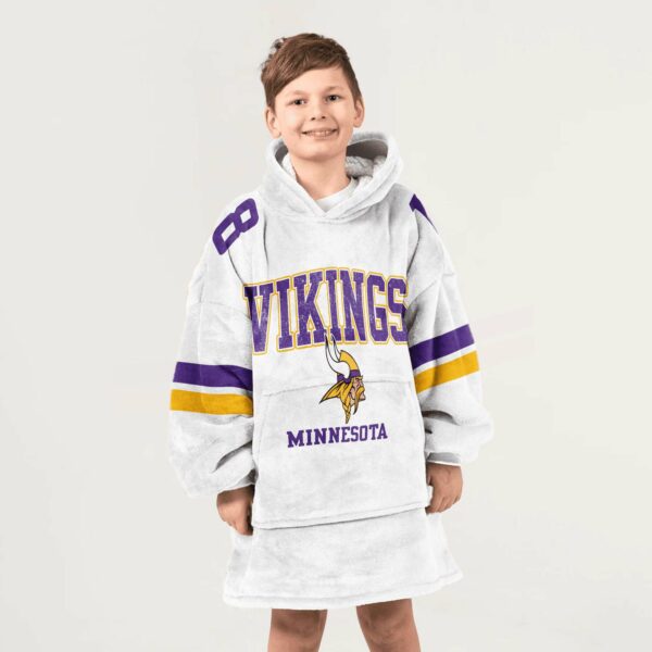 Vikings 18 Jeffersun Football Blanket Hoodie