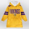 Vikings 18 Jeffersun Football Unisex Blanket Hoodie