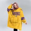 Vikings 18 Jeffersun Football Unisex Blanket Hoodie