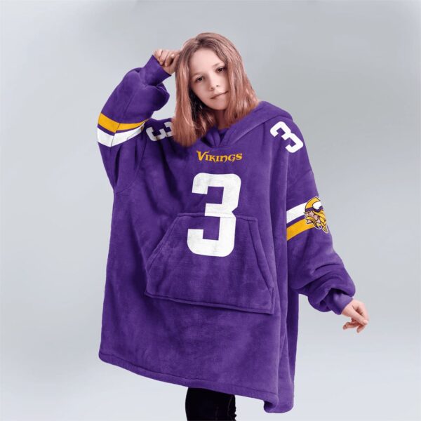 Vikings 3 Football Unisex Blanket Hoodie 3