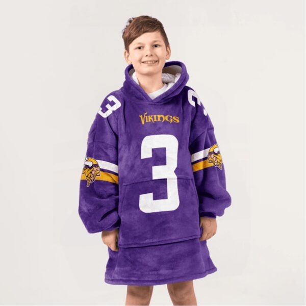 Vikings 3 Football Unisex Blanket Hoodie 4