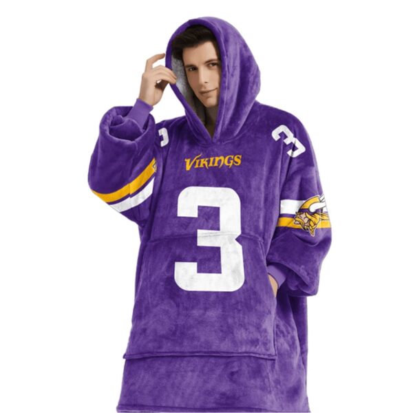 Vikings 3 Football Unisex Blanket Hoodie 5