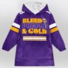 Vikings Bleed Pucple And Gold Football Unisex Blanket Hoodie 1