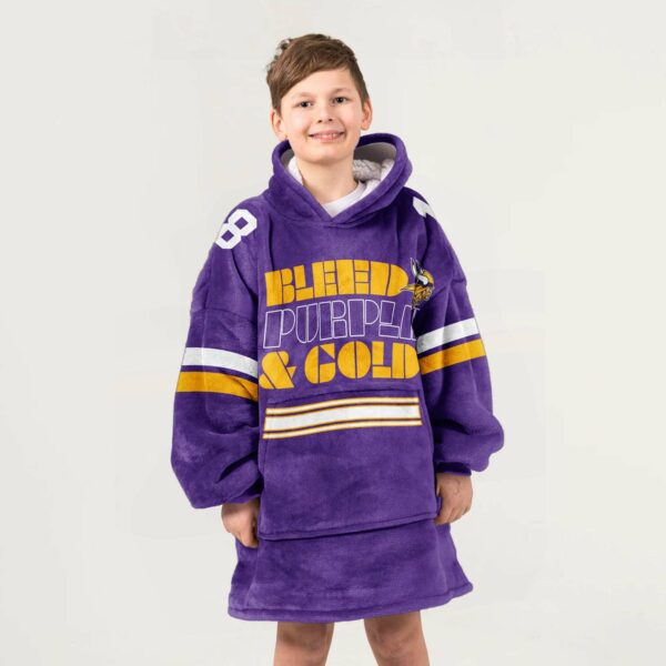 Vikings Bleed Pucple And Gold Football Unisex Blanket Hoodie