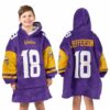 Vikings Jefferson18 Football Unisex Blanket Hoodie