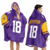 Vikings Jefferson18 Football Unisex Blanket Hoodie