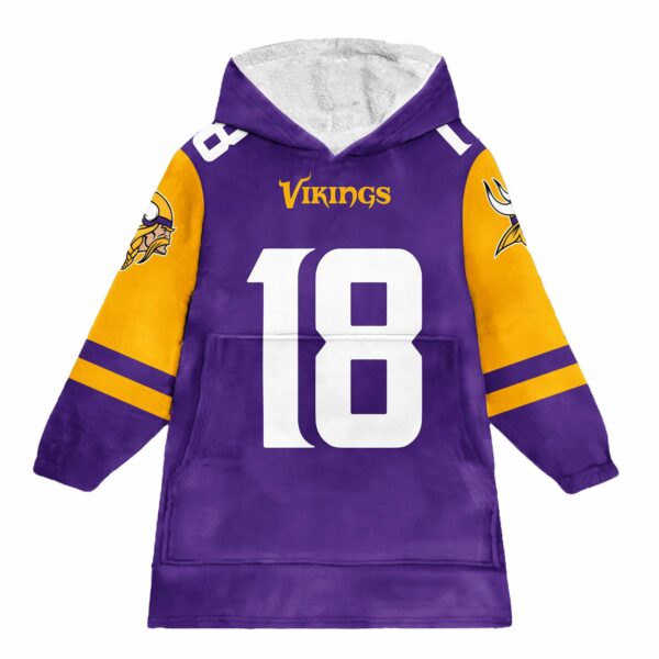 Vikings Jefferson18 Football Unisex Blanket Hoodie