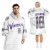 Vikings Jeffersun 18 Football Blanket Hoodie