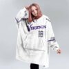 Vikings Jeffersun 18 Football Blanket Hoodie