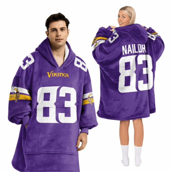 Vikings Nailor 83 Football Unisex Blanket Hoodie