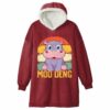 Vintage Baby Hippo Moo Deng Blanket Hoodie