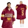 Washington Daniels 5 Football Unisex Blanket Hoodie