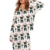 Womens Boujee Santa Champagne Christmas Pajama Set