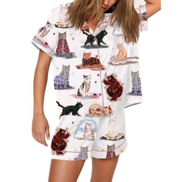 Womens Cat Eras Tour Coaster Pajama Set