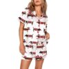 Womens Christmas Dachshund Pajama Set 1