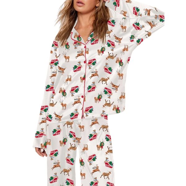 Womens Christmas Elk Pajama Set 1