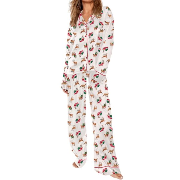 Womens Christmas Elk Pajama Set 4