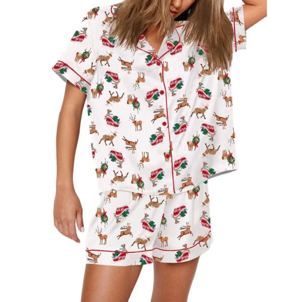 Womens Christmas Elk Pajama Set