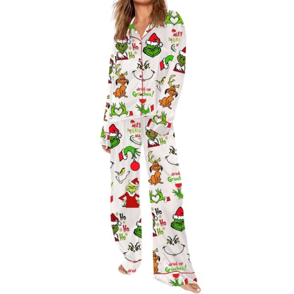 Womens Christmas Grnch Pajama Set 1