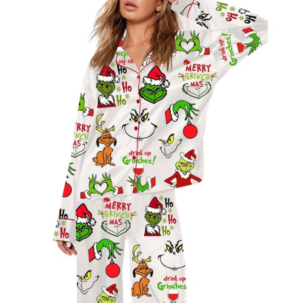 Womens Christmas Grnch Pajama Set