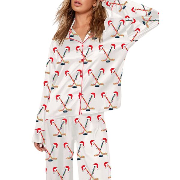 Womens Christmas Hockey Pajama Set 1