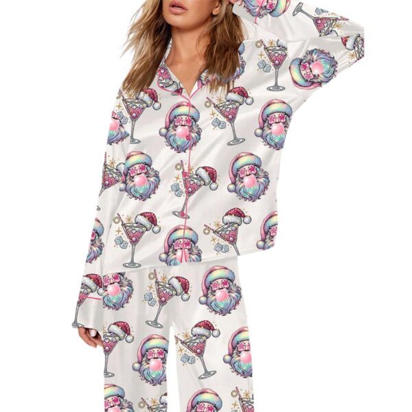 Womens Christmas Santa Cocktail Pajama Set