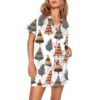 Womens Christmas Tree Pajama Set 1