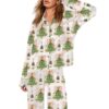 Womens Coquette Glitter Christmas Tree Pajama Set