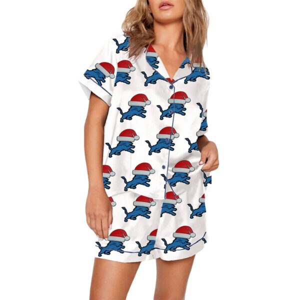 Womens Detroit Lions Football Christmas Pajama Set