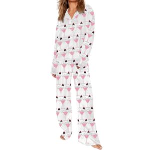 Womens Funny Cat Liquor Art Pajama Set 1