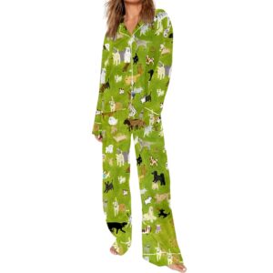 Womens Funny Dog Art Pajama Set 1