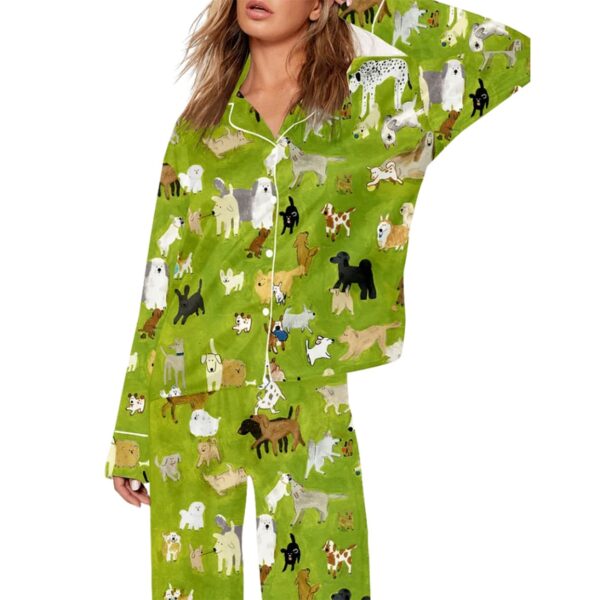 Womens Funny Dog Art Pajama Set