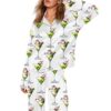 Womens Santa Wine Art Pajama Set