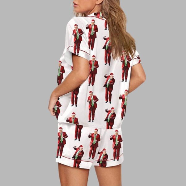 Womens Trump Santa Dancing Christmas Pajama Set 2