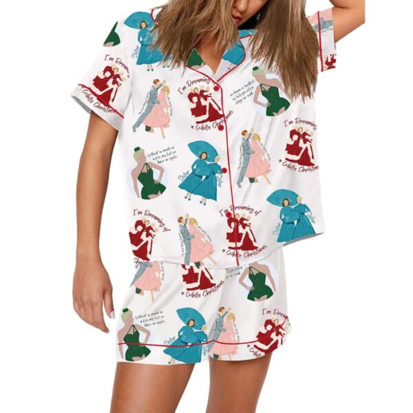 Womens White Christmas Pajama Set