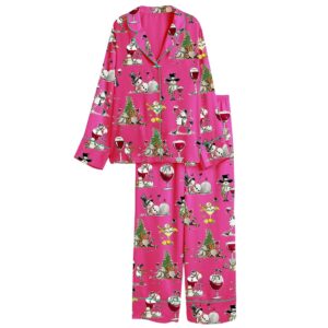 Womens Winey Snowman Pajama Set 1