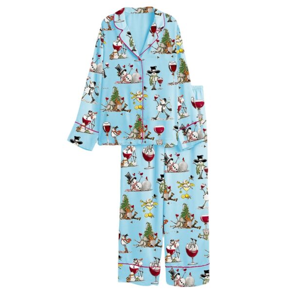 Womens Winey Snowman Pajama Set