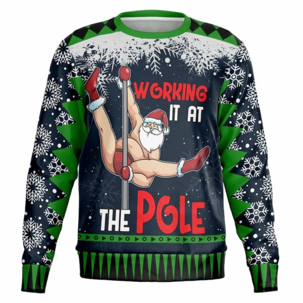 Working It At The Pole Ugly Christmas Sweater