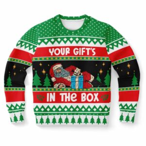 Santa Your Gifts In The Box Ugly Christmas Sweater