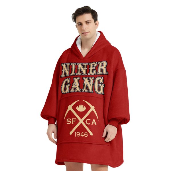 49ers 1946 Niner Gang Football Blanket Hoodie