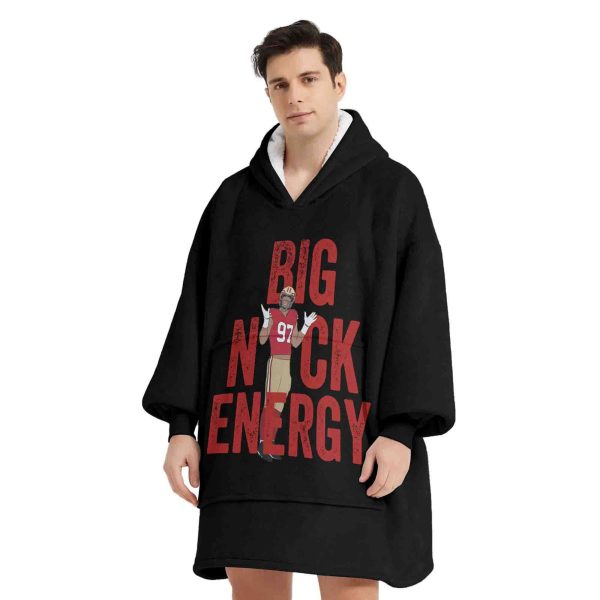 49ers Big Nick Energy Football Unisex Blanket Hoodie 3