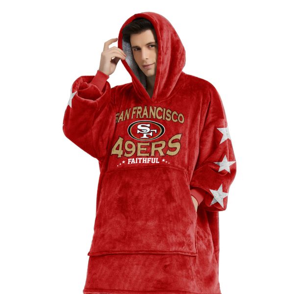 49ers Faithful Niner Gang Football Unisex Blanket Hoodie 3