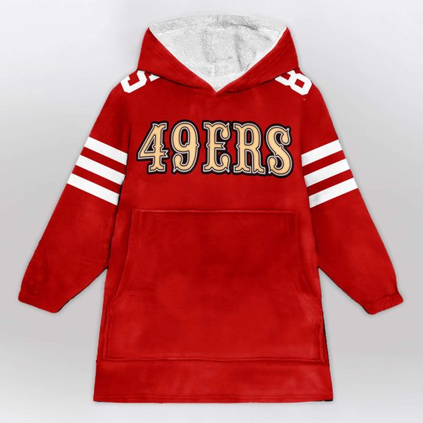 49ers Kittle 85 Football Blanket Hoodie 1