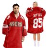 49ers Kittle 85 Football Blanket Hoodie 2