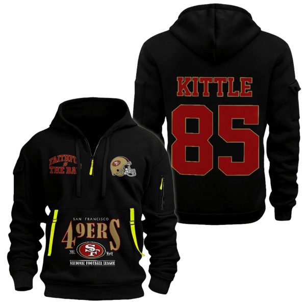 49ers Kittle 85 Football Quarter Zip Hoodie