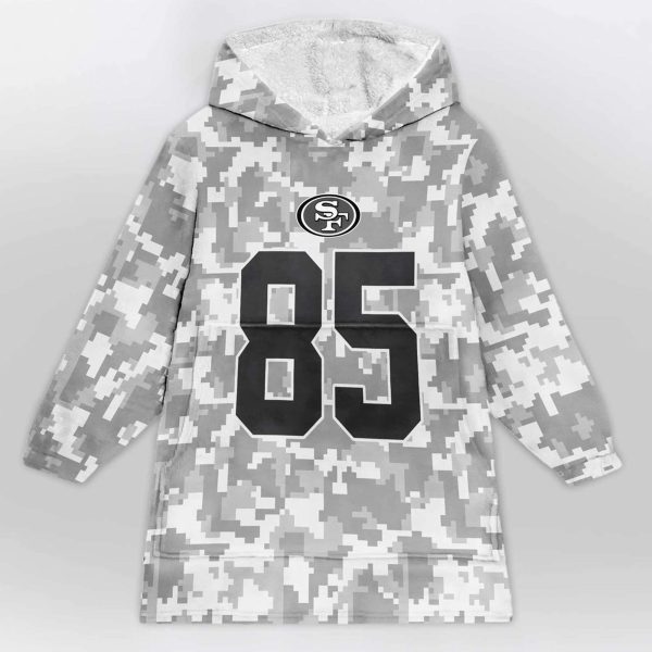 49ers Kittle 85 Unisex Blanket Hoodie 1