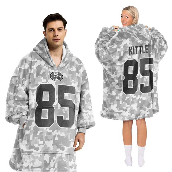 49ers Kittle 85 Unisex Blanket Hoodie 2